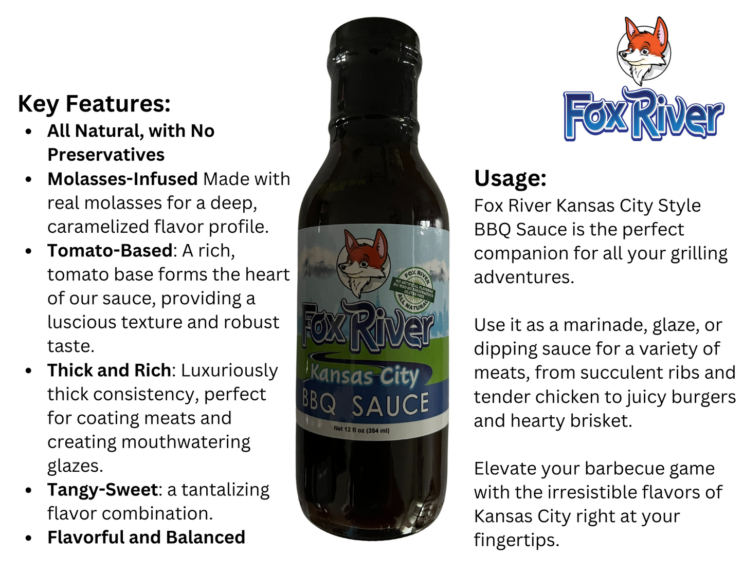 Fox River Kansas City style BBQ Sauce