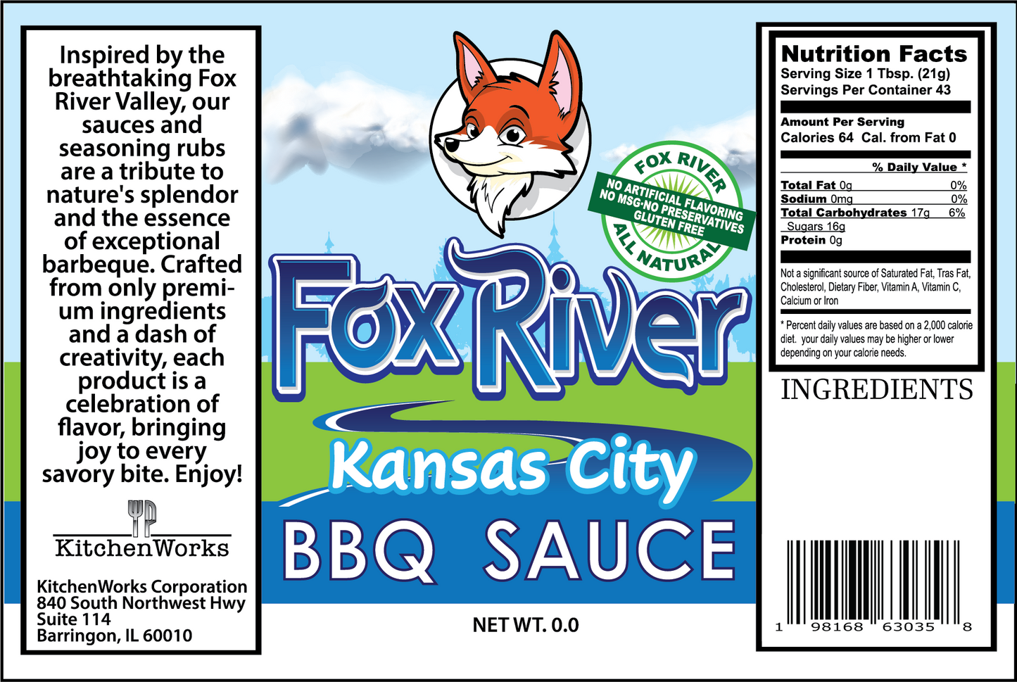 Fox River Kansas City style BBQ Sauce