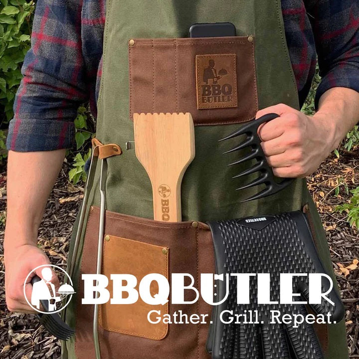BBQ Butler Bear Paws Grill Apron - Heavy Duty Smoker Apron (Grey)